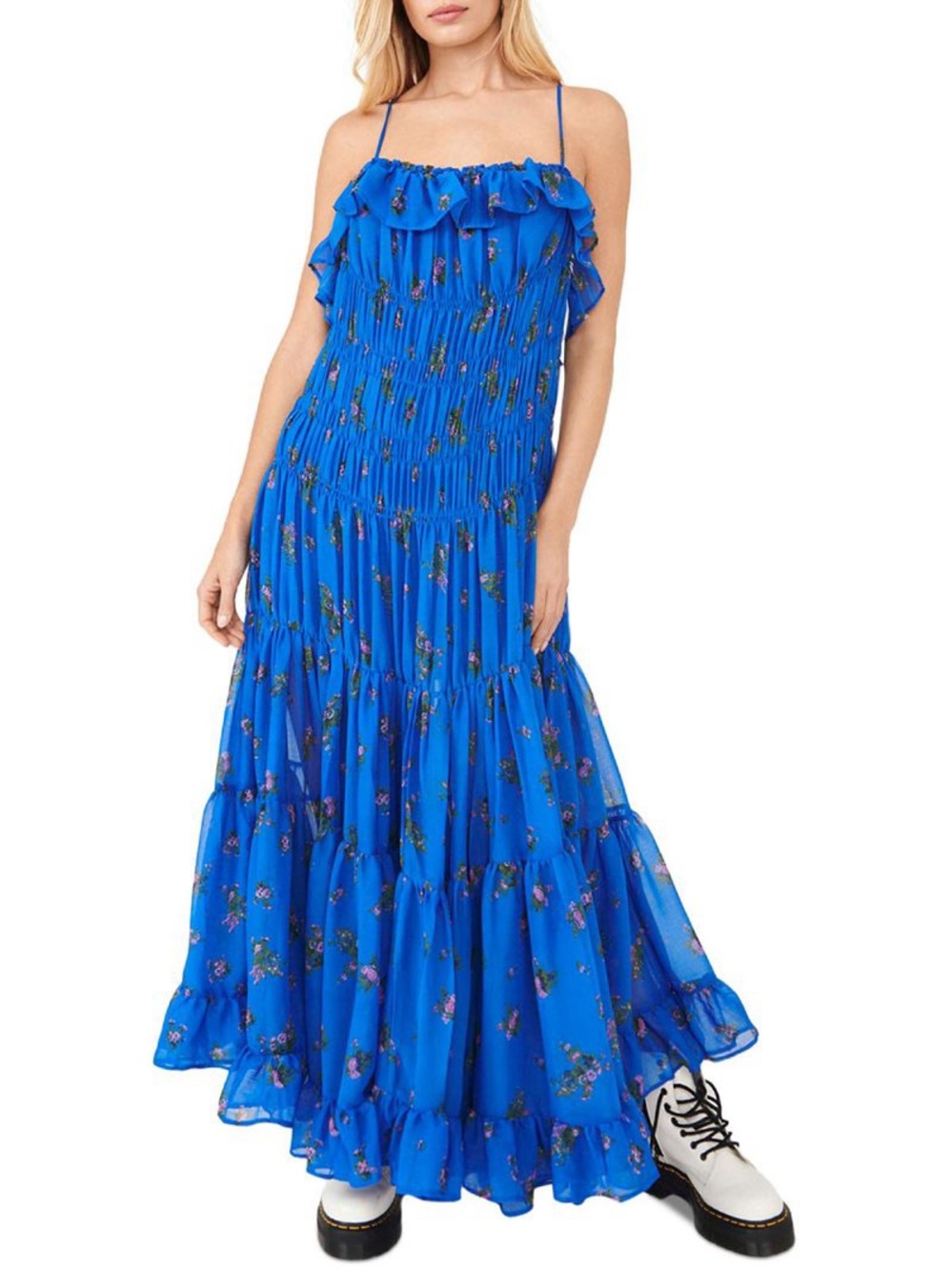Free People Cloud Nine Floral Printed Long Maxi Dress